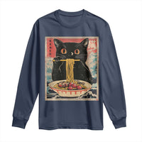 Japanese Ramen Long Sleeve Shirt Funny Graphic Tees Foodies Kawaii Cat Anime Gifts
