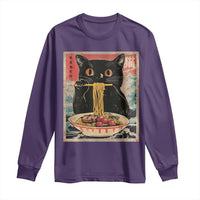Japanese Ramen Long Sleeve Shirt Funny Graphic Tees Foodies Kawaii Cat Anime Gifts