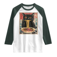 Japanese Ramen Raglan Shirt Funny Graphic Tees Foodies Kawaii Cat Anime Gifts