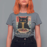 Japanese Ramen T Shirt For Women Funny Graphic Tees Foodies Kawaii Cat Anime Gifts - Wonder Print Shop