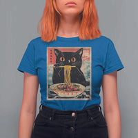 Japanese Ramen T Shirt For Women Funny Graphic Tees Foodies Kawaii Cat Anime Gifts - Wonder Print Shop