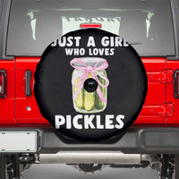 Just a Girl Who Loves Pickles Spare Tire Cover Pickle Jars with Coquette Bow - Wonder Print Shop