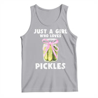 Just a Girl Who Loves Pickles Tank Top Pickle Jars with Coquette Bow - Wonder Print Shop