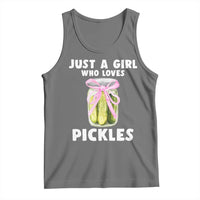 Just a Girl Who Loves Pickles Tank Top Pickle Jars with Coquette Bow - Wonder Print Shop