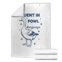 Fluent In FOWL Language Throw Blanket Vintage 90s Funny Duck Meme - Wonder Print Shop
