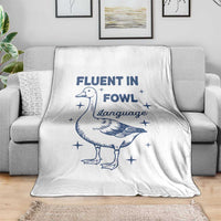 Fluent In FOWL Language Throw Blanket Vintage 90s Funny Duck Meme - Wonder Print Shop