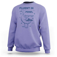 Fluent In FOWL Language Sweatshirt Vintage 90s Funny Duck Meme - Wonder Print Shop