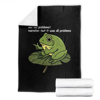 Funny Frog Throw Blanket Me No Problemo Narrator But It Was All Problemo - Wonder Print Shop