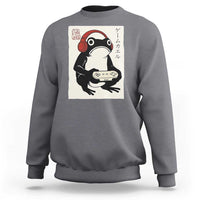 Japanese Gamer Frog Sweatshirt Boys Funny Vintage Gaming - Wonder Print Shop