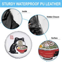 Funny Grumpy Frog Ramen Spare Tire Cover Sumi-e Kawaii Ink Painting Japanese