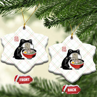 Funny Grumpy Frog Ramen Ceramic Ornament Sumi-e Kawaii Ink Painting Japanese - Wonder Print Shop