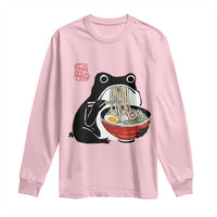 Funny Grumpy Frog Ramen Long Sleeve Shirt Sumi-e Kawaii Ink Painting Japanese - Wonder Print Shop