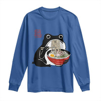 Funny Grumpy Frog Ramen Long Sleeve Shirt Sumi-e Kawaii Ink Painting Japanese - Wonder Print Shop