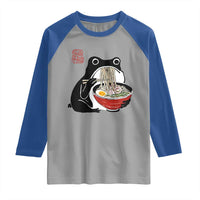 Funny Grumpy Frog Ramen Raglan Shirt Sumi-e Kawaii Ink Painting Japanese - Wonder Print Shop