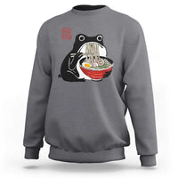 Funny Grumpy Frog Ramen Sweatshirt Sumi-e Kawaii Ink Painting Japanese - Wonder Print Shop