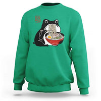 Funny Grumpy Frog Ramen Sweatshirt Sumi-e Kawaii Ink Painting Japanese - Wonder Print Shop