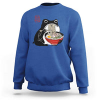 Funny Grumpy Frog Ramen Sweatshirt Sumi-e Kawaii Ink Painting Japanese - Wonder Print Shop