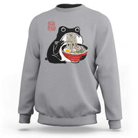 Funny Grumpy Frog Ramen Sweatshirt Sumi-e Kawaii Ink Painting Japanese - Wonder Print Shop