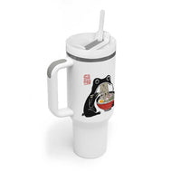 Funny Grumpy Frog Ramen Tumbler With Handle Sumi-e Kawaii Ink Painting Japanese