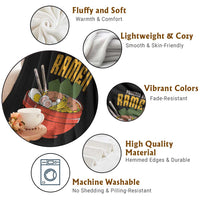 Powered by Ramen Throw Blanket Japanese Love Anime Noodles - Wonder Print Shop