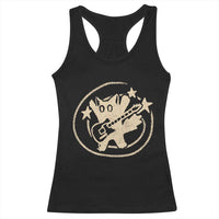 90s Y2K Scary Cat Racerback Tank Top Scared Under Starry Tail Cat Playing Guitar - Wonder Print Shop