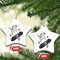 Skateboard Cat Y2K Ceramic Ornament Rockstar Gf Aesthetic Cat Retro Grunge Skater - Wonder Print Shop