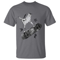 Skateboard Cat Y2K T Shirt Rockstar Gf Aesthetic Cat Retro Grunge Skater - Wonder Print Shop