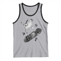 Skateboard Cat Y2K Tank Top Rockstar Gf Aesthetic Cat Retro Grunge Skater - Wonder Print Shop