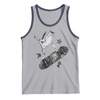 Skateboard Cat Y2K Tank Top Rockstar Gf Aesthetic Cat Retro Grunge Skater - Wonder Print Shop