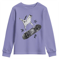 Skateboard Cat Y2K Youth Sweatshirt Rockstar Gf Aesthetic Cat Retro Grunge Skater - Wonder Print Shop