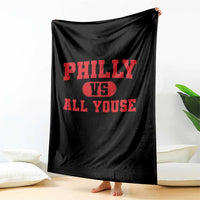 Philly Vs All Youse Throw Blanket Vintage Funny Philadelphia Slang Red