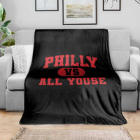 Philly Vs All Youse Throw Blanket Vintage Funny Philadelphia Slang Red