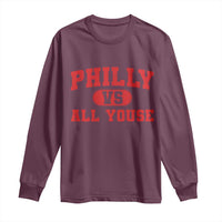 Philly Vs All Youse Long Sleeve Shirt Vintage Funny Philadelphia Slang Red