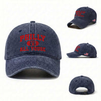 Philly Vs All Youse Washed Cotton Baseball Cap Vintage Funny Philadelphia Slang Red