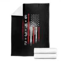 Double Play Throw Blanket 6 4 3 2 Vintage Baseball Math Softball Player American Flag