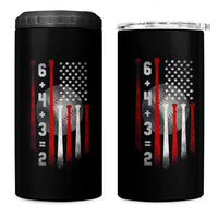 Double Play 4 in 1 Can Cooler Tumbler 6 4 3 2 Vintage Baseball Math Softball Player American Flag