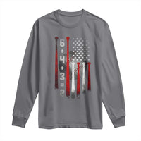 Double Play Long Sleeve Shirt 6 4 3 2 Vintage Baseball Math Softball Player American Flag