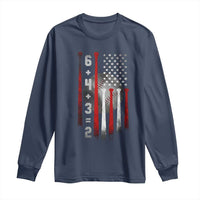 Double Play Long Sleeve Shirt 6 4 3 2 Vintage Baseball Math Softball Player American Flag