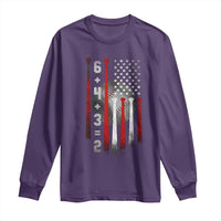 Double Play Long Sleeve Shirt 6 4 3 2 Vintage Baseball Math Softball Player American Flag