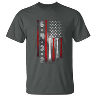 Double Play T Shirt 6 4 3 2 Vintage Baseball Math Softball Player American Flag