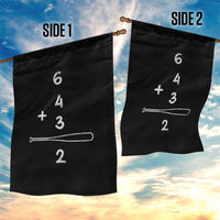 Double Play Garden Flag 6 4 3 2 Vintage Baseball Bat Softball Player