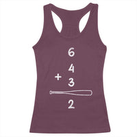 Double Play Racerback Tank Top 6 4 3 2 Vintage Baseball Bat Softball Player