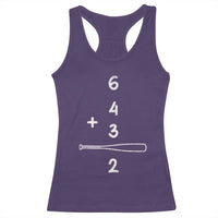 Double Play Racerback Tank Top 6 4 3 2 Vintage Baseball Bat Softball Player