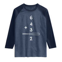 Double Play Raglan Shirt 6 4 3 2 Vintage Baseball Bat Softball Player