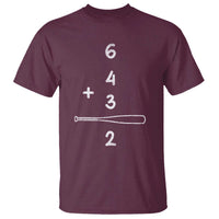 Double Play T Shirt 6 4 3 2 Vintage Baseball Bat Softball Player