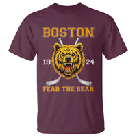 Boston Ice Hockey T Shirt Retro Vintage Fear The Bear