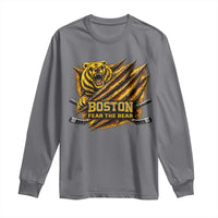 Boston Ice Hockey Long Sleeve Shirt Retro Fear The Bear Funny Sarcastic Saying