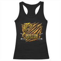 Boston Ice Hockey Racerback Tank Top Retro Fear The Bear Funny Sarcastic Saying