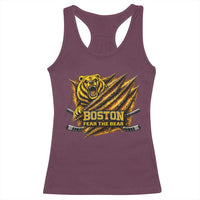 Boston Ice Hockey Racerback Tank Top Retro Fear The Bear Funny Sarcastic Saying
