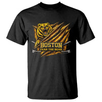 Boston Ice Hockey T Shirt Retro Fear The Bear Funny Sarcastic Saying